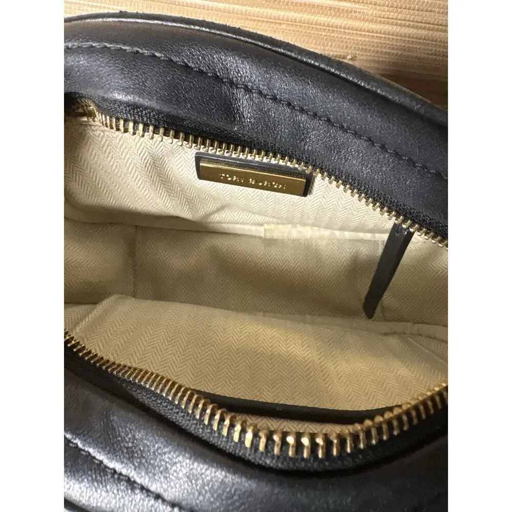 Tory Burch Kira Chevron Small Camera Bag Black 8” x 6”